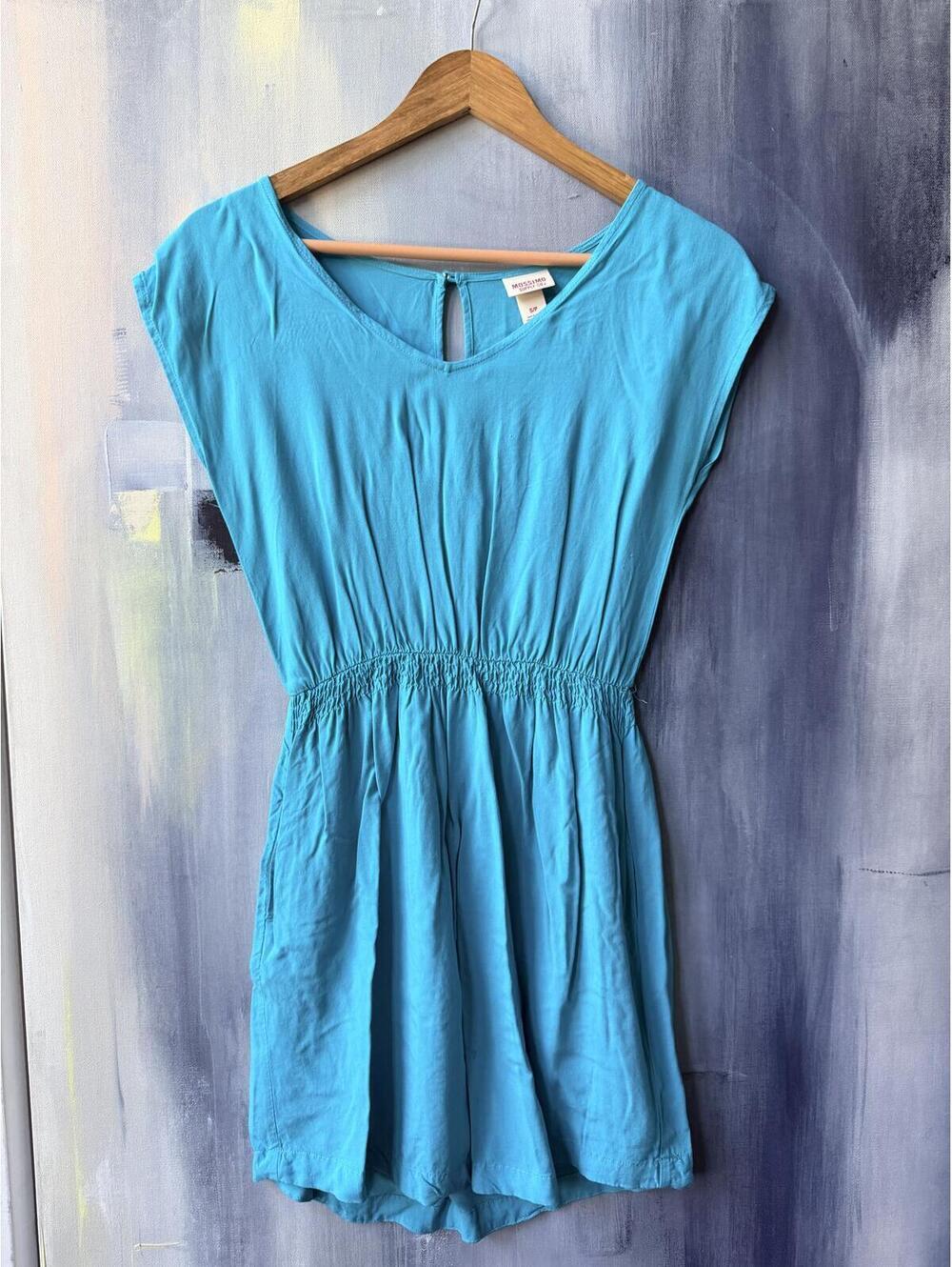 Mossimo Turquoise Rayon Pocket Dress Small